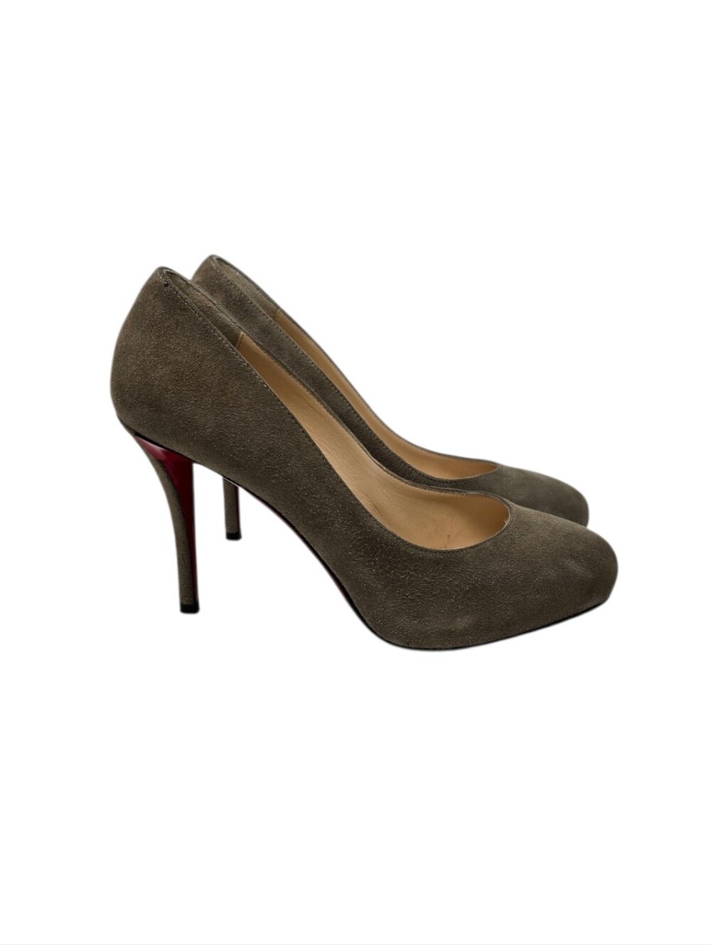 Christian Louboutin Argotik Suede Platform Stiletto Heel Pumps Taupe US 7